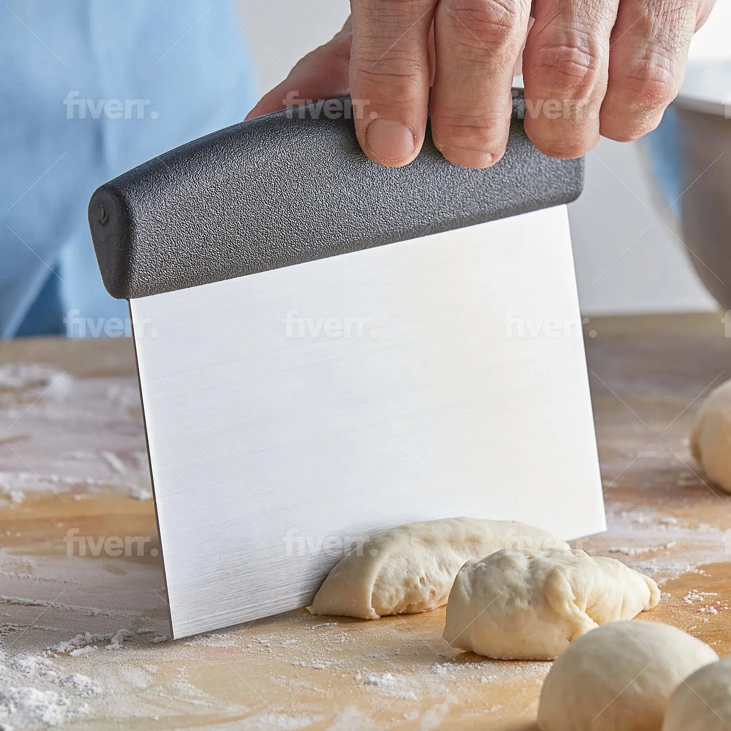 Kh Classik Chef Scraper Dough 150 X 75Mm Black Plastic Hdl S/Steel 12810