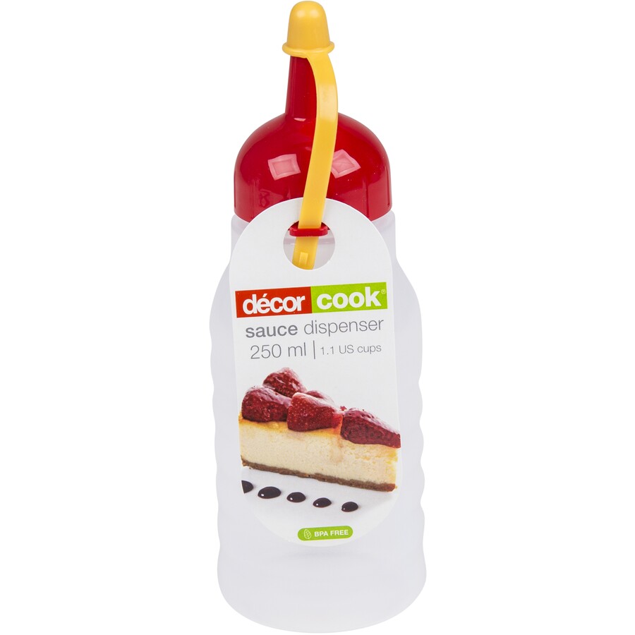 Decor Sauce Bottle 250ml Red Cap 128440-006
