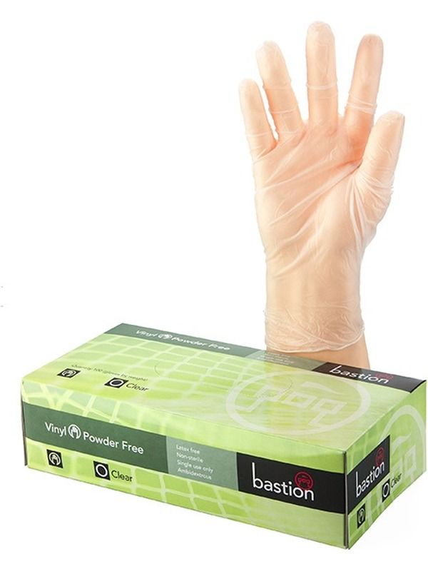 Bastion Medium Vinyl Powder Free Gloves 100 (x10 Carton) BNG3883