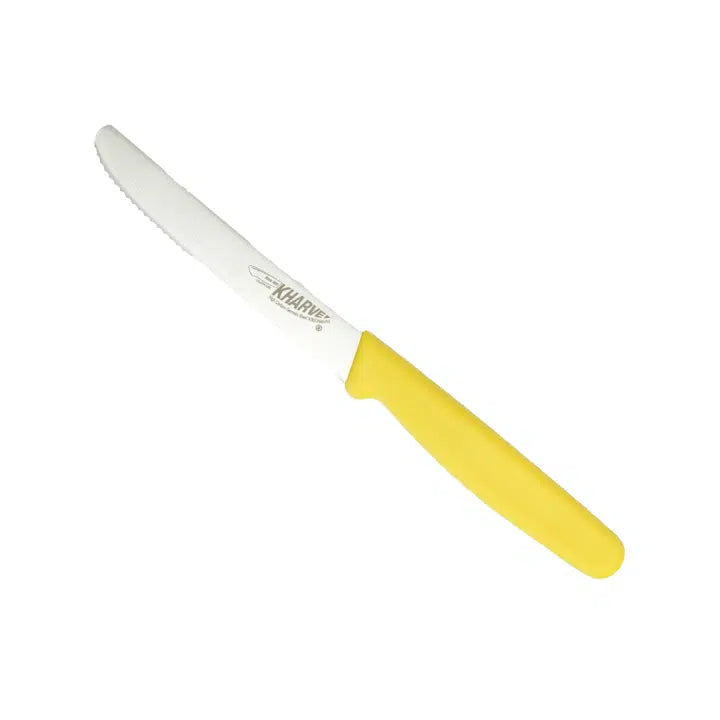 Kh Kharve Utility Knife Serrated 10Cm Yellow Handle 48125