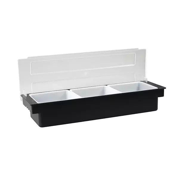 Condiment Dispenser Blk 3 Compartment 70833
