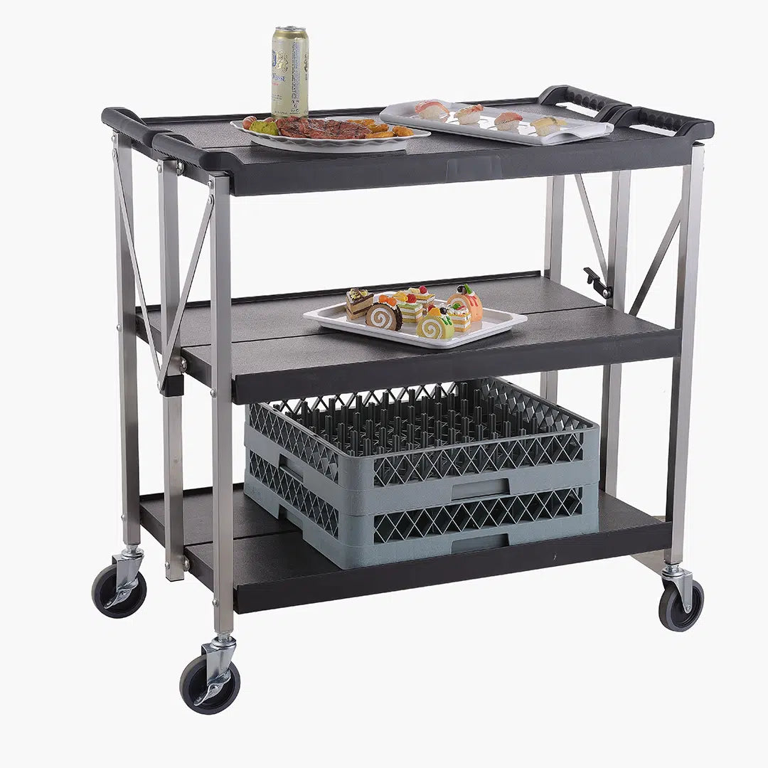 Kh Classik Chef Foldable Trolley Large Black 930 X 510 X 930Mm 97146