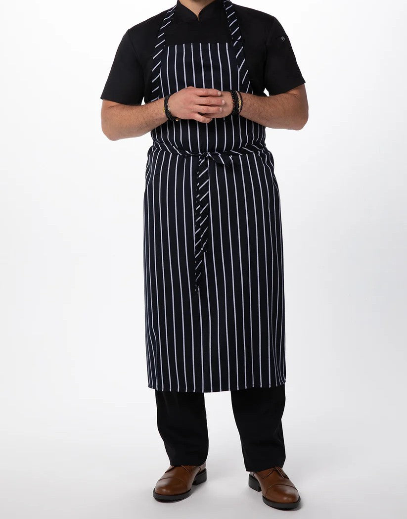 Navy/White Striped Large Bib Apron - A111-NCS