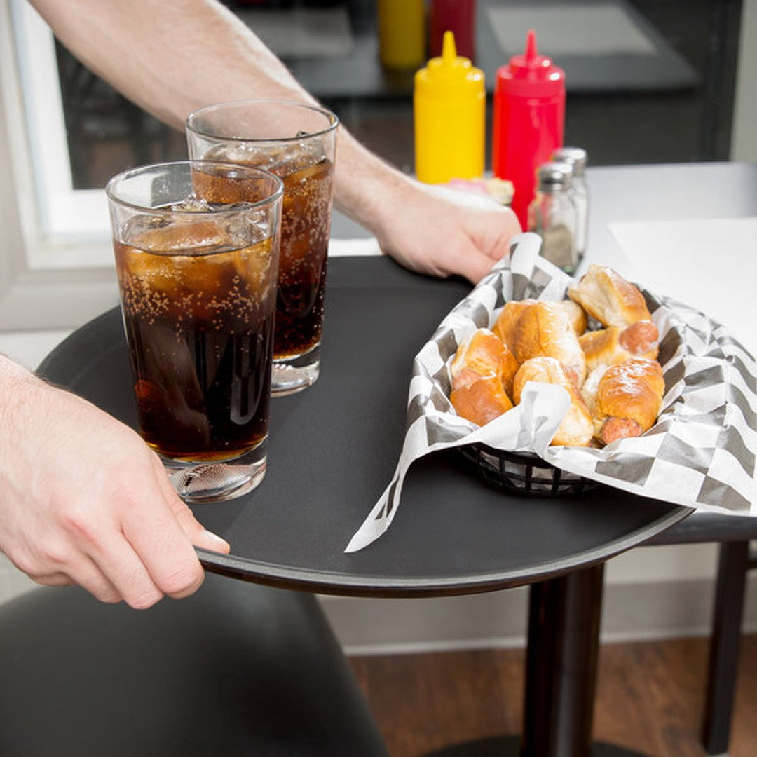 Kh Classik Chef Non Slip Round Tray 35cm Black 89135