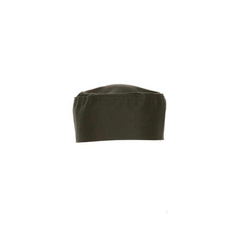 Black Chef Beanie with Cool Vent Mesh - DFBB