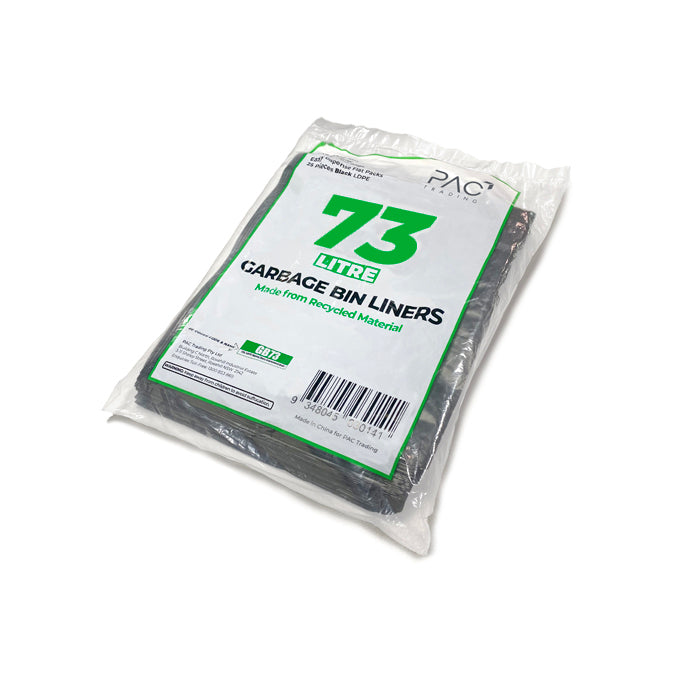 73lt LDPE Black Bin Liner 250 *Black Print* GB73