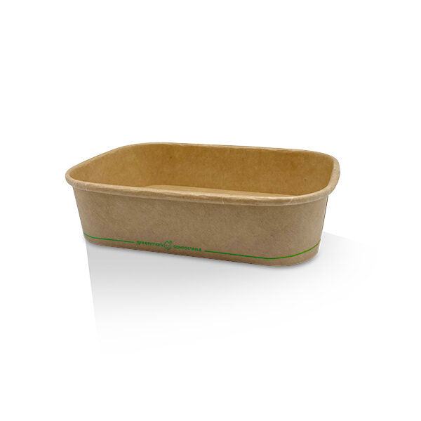 500ml Kraft Rectangle Container 50x6 Carton(KRC500)