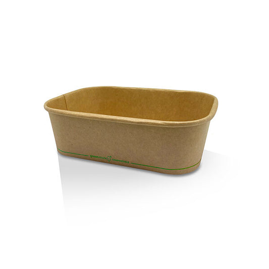 650ml Kraft Rectangle Container 50x6 Carton(KRC650)