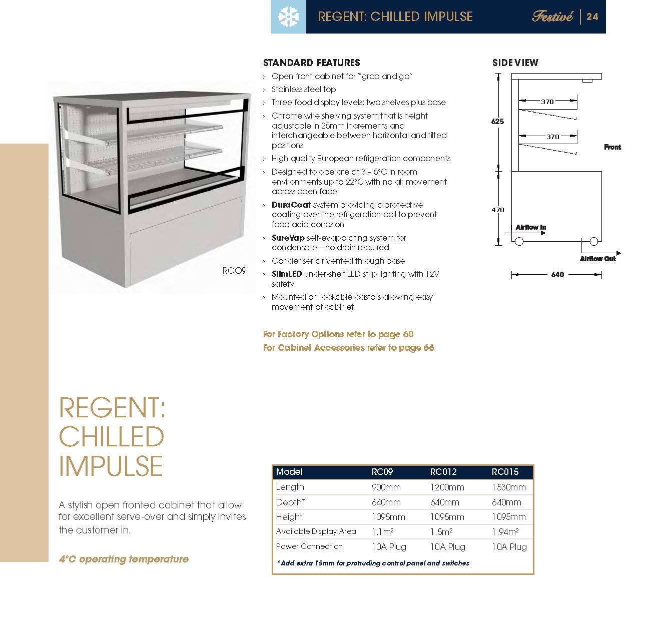 Festive RC09 Regent Chilled 900mm Open Cabinet