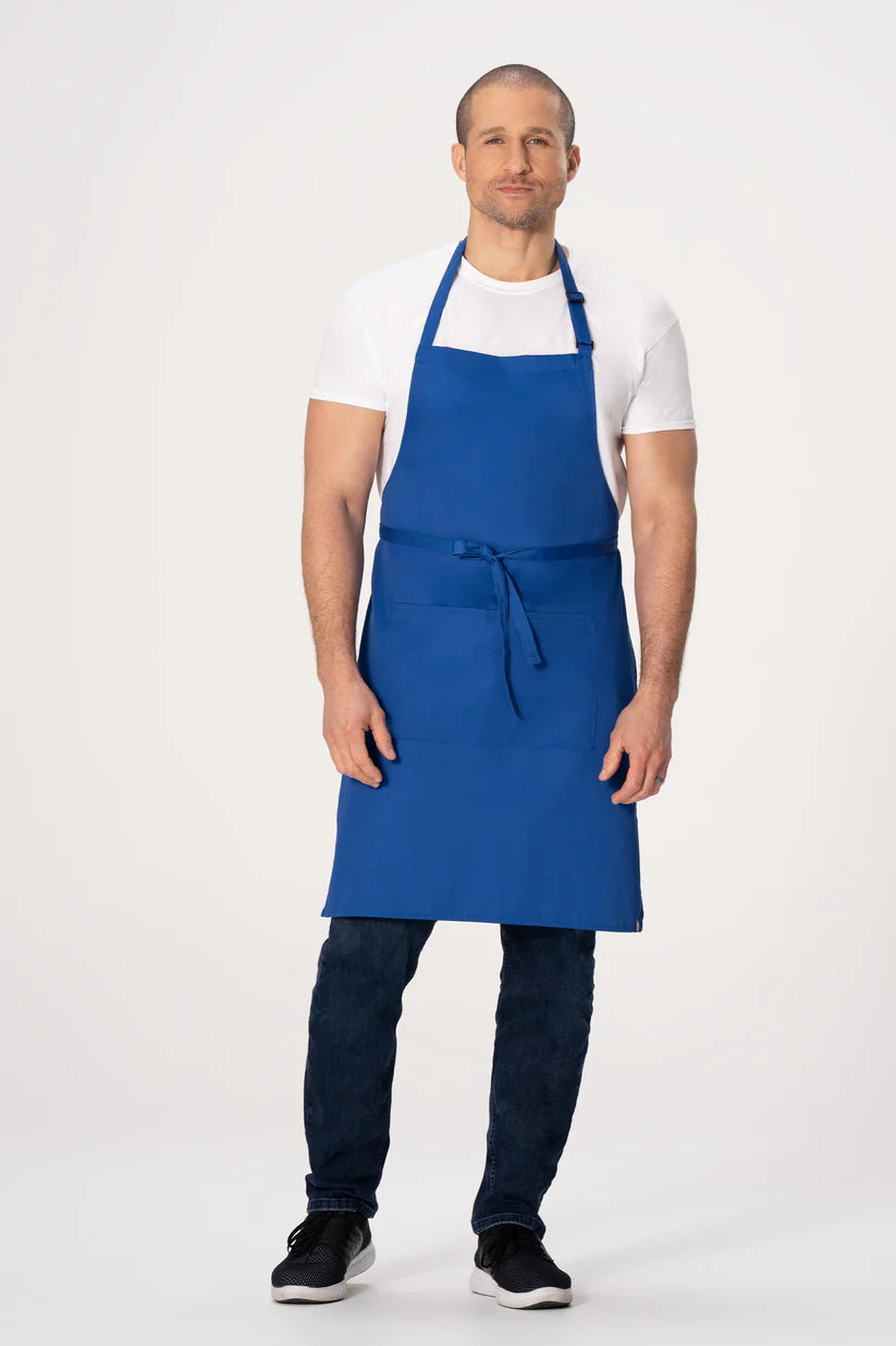 Royal Blue Bib Apron with Pocket - F8-ROY