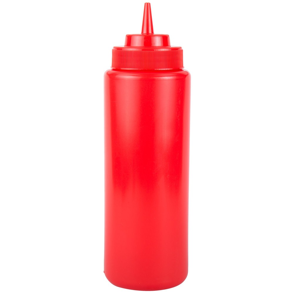 Kh Classik Chef Plastic Squeeze Bottle Wide Mouth 472Ml / 16Oz Red Pe 12420