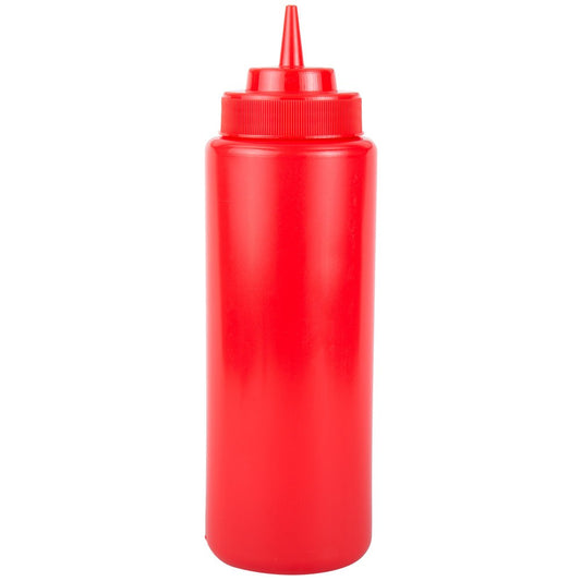 Kh Classik Chef Plastic Squeeze Bottle Wide Mouth 472Ml / 16Oz Red Pe 12420