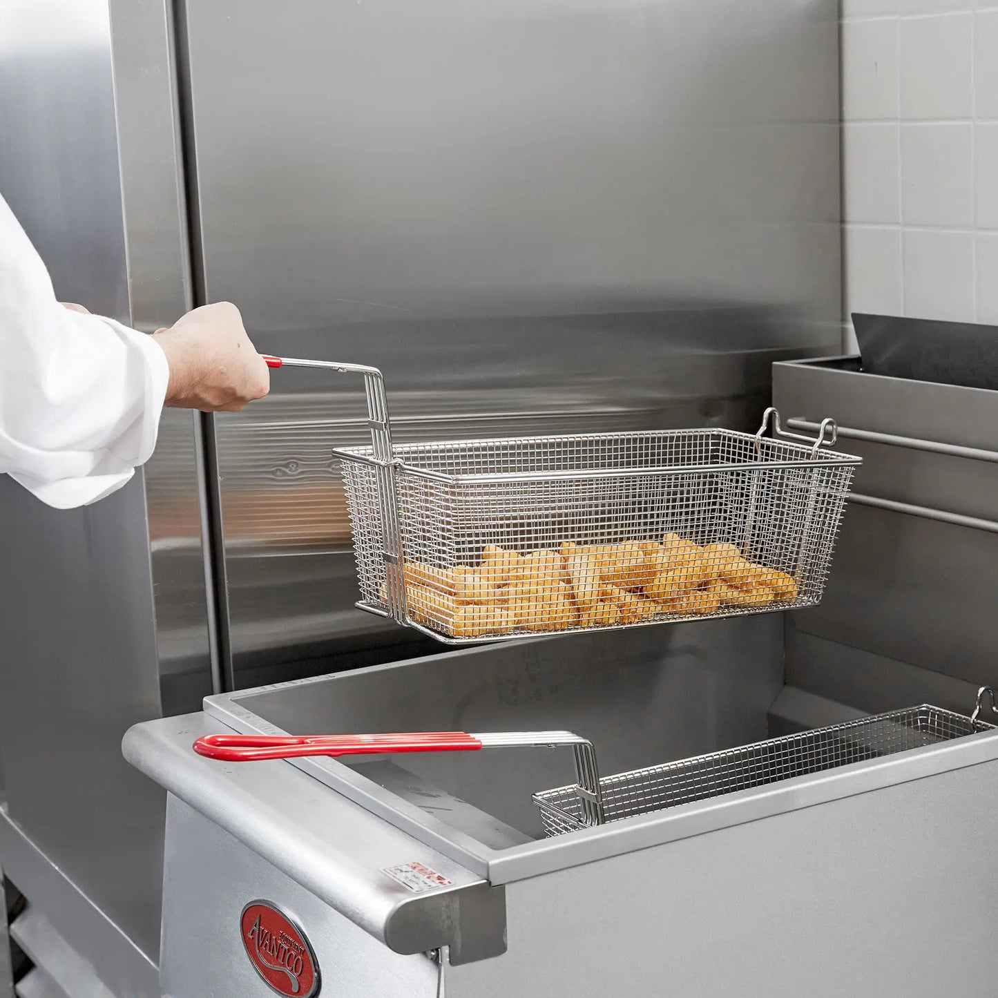 Kh Classik Chef Fry Basket Rectangle Red Handle 15010