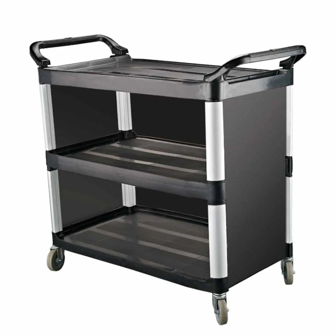 Kh Classik Chef Utility Cart 3- Side enclosed small 815 x 430 x 950mm BLACK 97191
