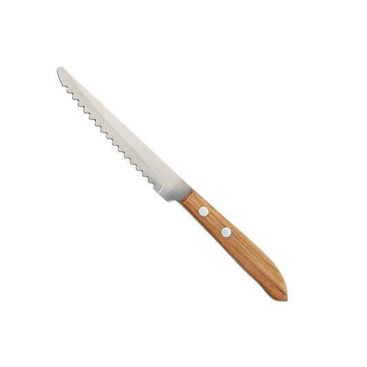 Kh Kharve Steak Knife Pakka Wood Round Tip S/Steel 47002
