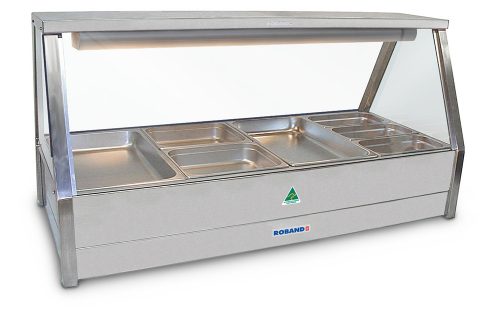 Roband E24RD 4 Module Straight Glass Bain Marie With Rear Doors 1355mmw X 615d X 675h 15amp