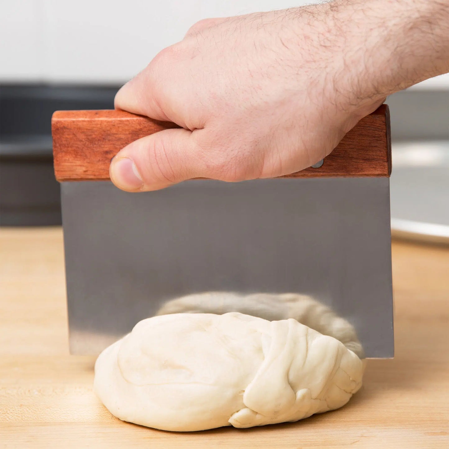 Kh Classik Chef Scraper Dough 150mm x 75mm Wood Handle S/Steel Blade SCRDOU15