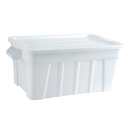 Trust commercial tote box & lid 708 x 434 x 272mm 53lt food grade white (3011) 18160