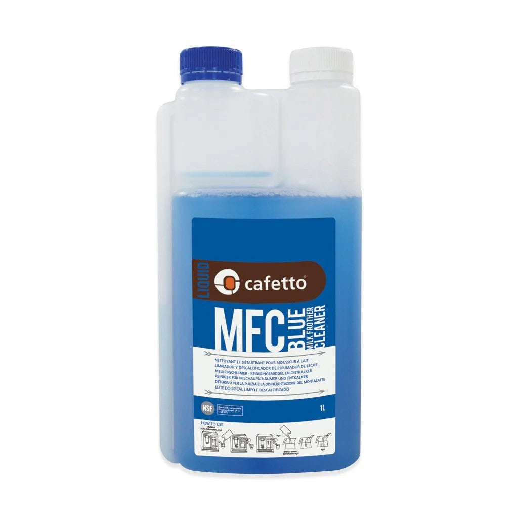 Cafetto 1 Litre Blue Milk Frother Cleaner  CAF-MFCB1