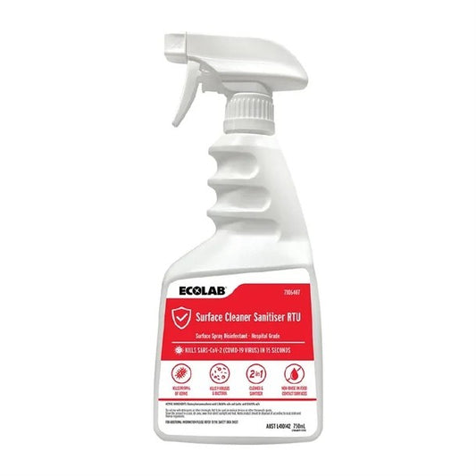 Ecolab Surface Cleaner Sanitiser RTU  (quat pink)750ml  x 6 Carton 1E7106407